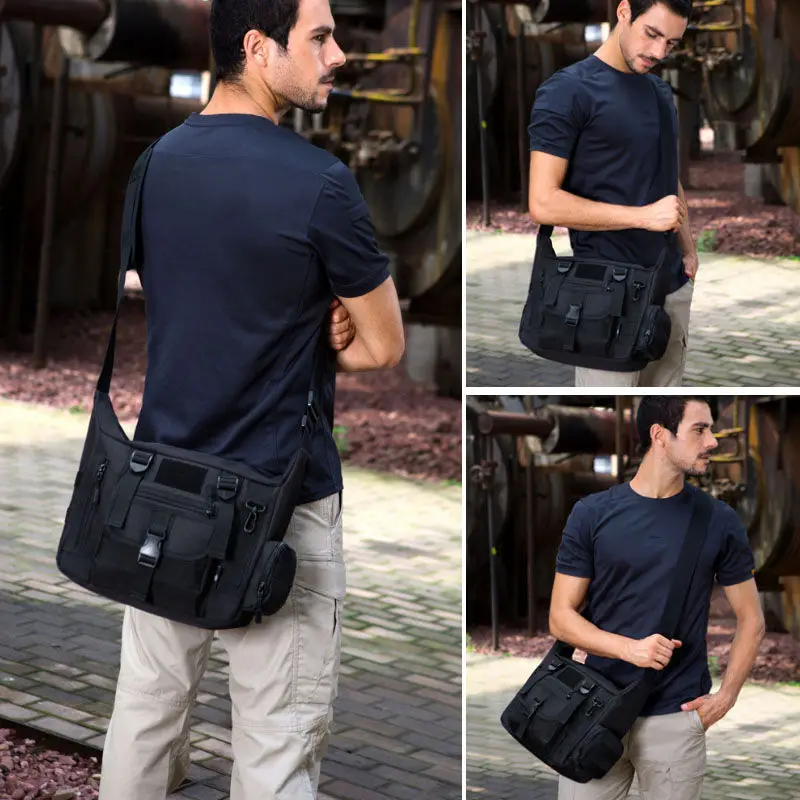 14Inch Laptop Shoulder Bag Men - Rucksack Military Style recension och pris