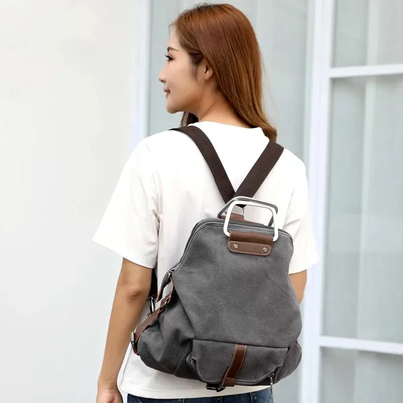 Women Handbags Female Canvas B - Canvas Backpack Casual recension och pris