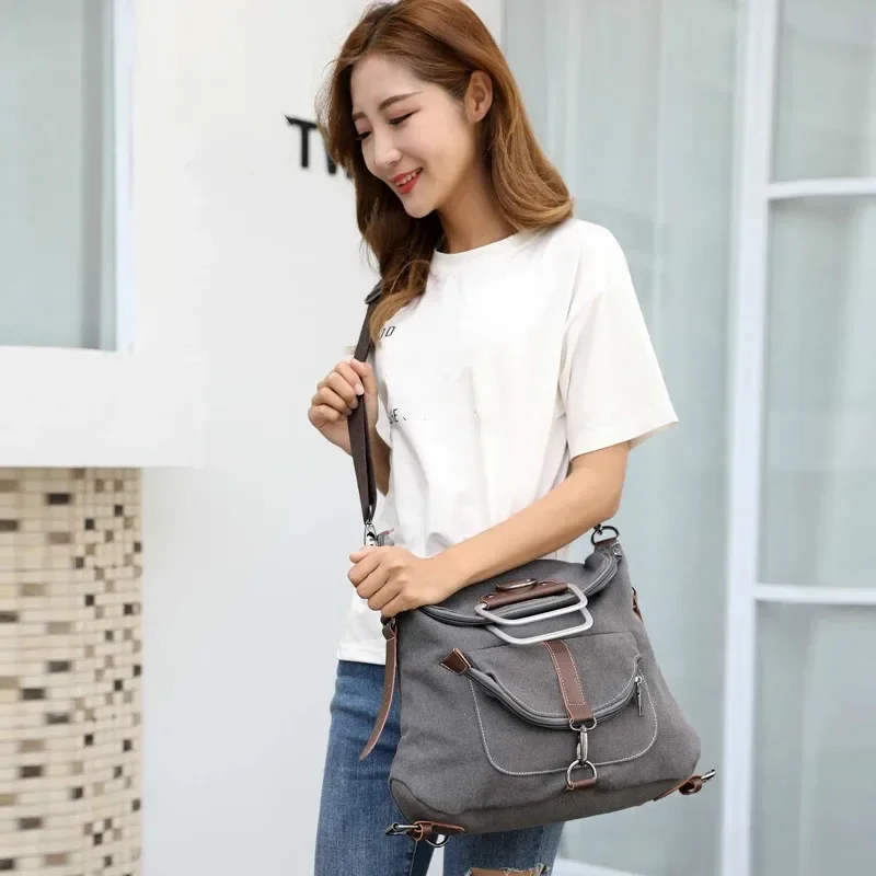 Women Handbags Female Canvas B - Canvas Backpack Casual recension och pris