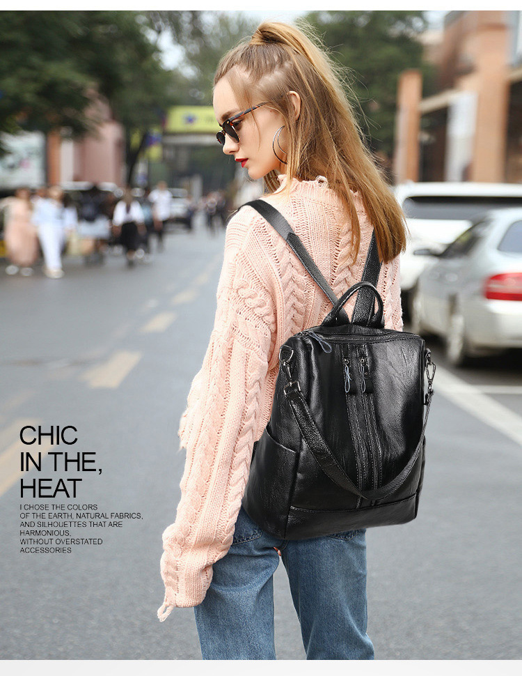 Women Soft Leather Backpack Sc - Canvas Backpack Casual recension och pris